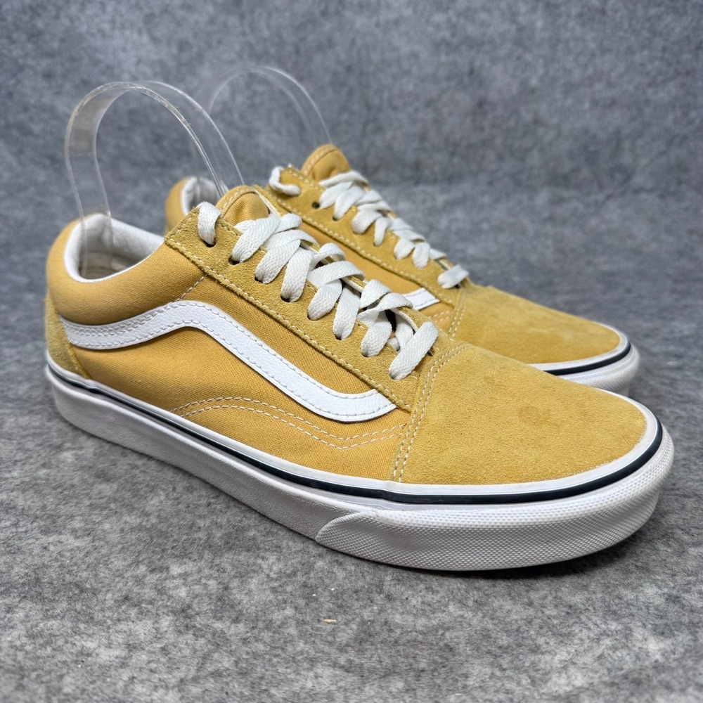 VANS Old Skool Pig Suede Golden Yellow Sneaker Mens Size 8 Womens 9.5 Shoes